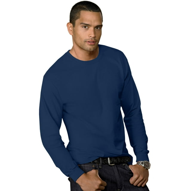 Hanes T-Shirt pour Hommes 5,2 oz COMFORTSOFT, Poids Lourd, 2TG, Marine