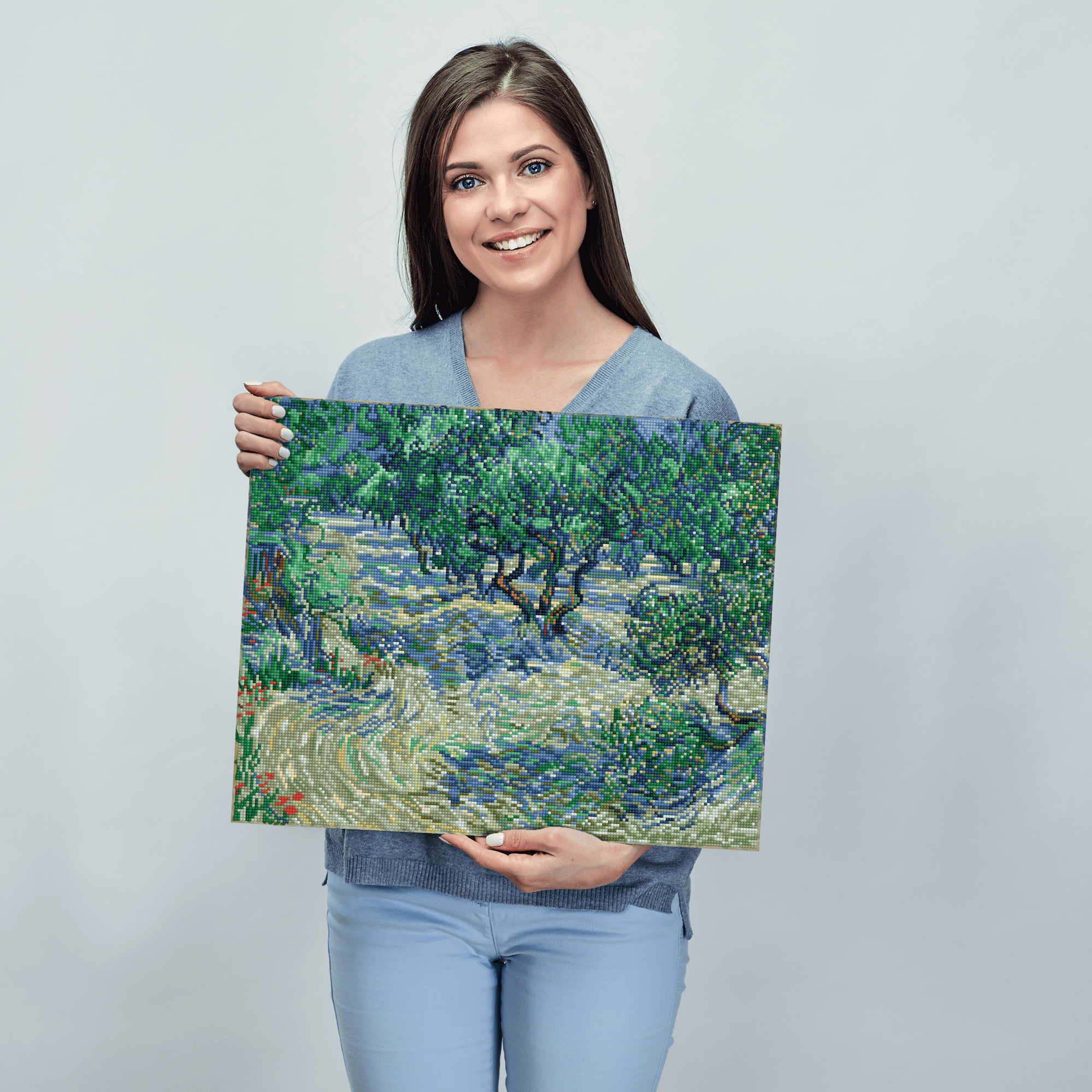 Diamond Dotz Olive Orchard Van Gogh Landscape Diamond Painting Kits for Adults - Diamond Art Kits a Relaxing Creative Craft Kit with Dotz Gems 16.5"x20.5"