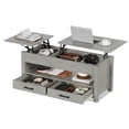 thumbnail image 4 of 47.2 Inch Lift Top Coffee Table, Adjustable Height Wooden Center Table with 2 Drawers, Hidden Compartment and Open Shelf for Living Room Home Office, 4 of 9