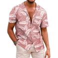 thumbnail image 4 of Camisa hawaiana de manga corta para hombre, corte holgado, estampado floral, camisa hawaiana con botones para playa y crucero tropical, 4 of 6