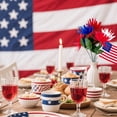 thumbnail image 6 of Yhmxh Patriotic Artificial Flowers with USA Flag, Memorial BouquetRed White and Blue Cemetery Flowers for Grave, 4th of July Memorial Day Independence Day Veterans Home Decoration, 6 of 6