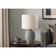 thumbnail image 2 of Lighting - 17"h - Table Lamp - gray Ceramic - Ivory/Cream Shade - Contemporary, 2 of 3