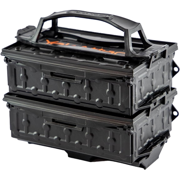 TracPak Quick Release Stackable Storage Boxes with Interior Trays, Track Mount, 2-Pack