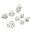 thumbnail image 3 of Dollhouse Tea Set, 15 Pcs Ceramic Miniatures Tea Cup Set Doll House Accessories Miniature Model Props, 3 of 8