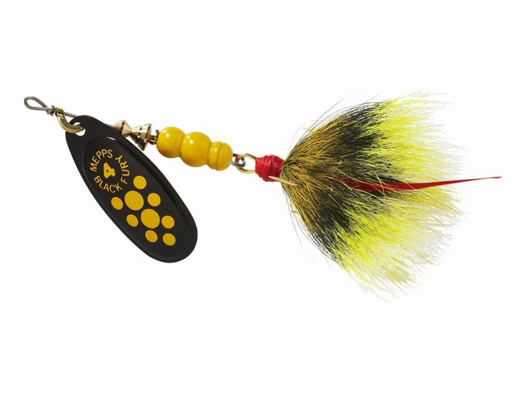 Mepps Black Fury Comet Mino Dressed Inline Spinner 1/4 oz Size 3