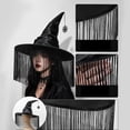 thumbnail image 6 of Breezora Bohemian Fringe Witch Hat for Women Halloween Costume Black Wide Brim Cap Gothic Party Decor Accessory for Themed Wedding Photoshoot, 6 of 8