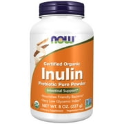 NOW Supplements, Inulin Prebiotic Pure Powder, Certified Organic, Non-GMO Project Verified, Intestinal Support*, 8-Ounce