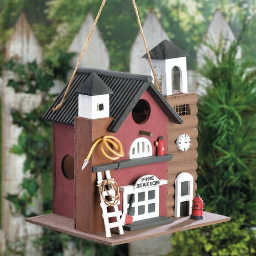 Zingz & Thingz Fire Station 10.25 in x 8.75 in x 7.13 in Birdhouse by Koolekoo