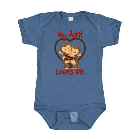

Inktastic My Aunt Loves Me Monkey Gift Baby Boy or Baby Girl Bodysuit