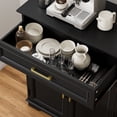 thumbnail image 6 of FAGAGA Modern Coffee Bar Cabinet with Storage, 36" Kitchen Buffet Cabinet with Storage Door, Farmhouse Wood Sideboard with Drawer for Kitchen, Dining Room, Reception Room,Black, 6 of 9