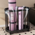 thumbnail image 5 of Rolling Storage Bin Organizer with Wheels Multi-Purpose Laundry Basket Clothes Cart Yoga Mat Storage Trolley for Home Use, 5 of 6