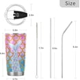 thumbnail image 3 of 20oz Mermaid Tail Tumbler Cup with Lid and Straw Fish Scales Stainless Steel Vacuum Insulated Double Wall Travel Iced Coffee Mug Vacuum Cup for Hot and Cold Drinks, 3 of 6