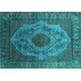 thumbnail image 1 of Ahgly Company Machine Washable Indoor Rectangle Oriental Turquoise Blue Industrial Area Rugs, 2' x 3', 1 of 4