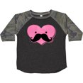 thumbnail image 3 of Inktastic Kawaii Mustache Heart Girls Toddler T-Shirt, 3 of 5