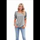 thumbnail image 1 of Tops para Mujer de Verano, Informales, con Volantes, Mangas Abullonadas y Cuello Cuadrado, Camisetas Grises L, 1 of 10