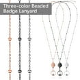 thumbnail image 6 of 3 Pcs Retractable Badge Reel Lanyard with ID Holder, Beaded Badge Lanyard Necklace with Transparent Card Holder and Keychain, Stainless Steel Necklace for Teacher Students Nurses, 6 of 7