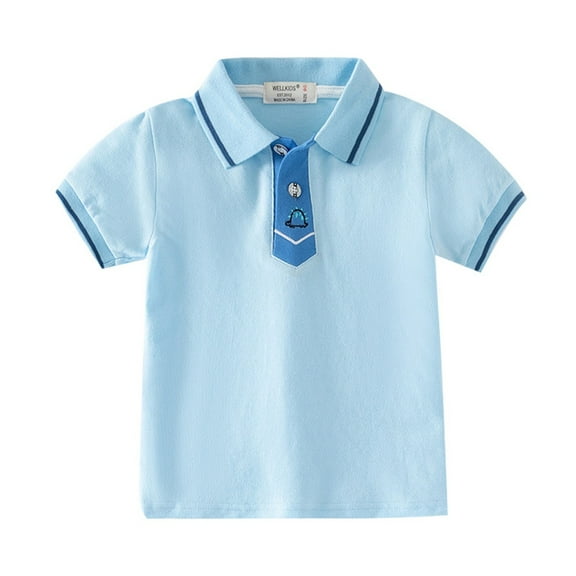 Kids Boys Polo Shirt Blue Polo Shirt For Boys Summer Polo Shirt Boy Short Sleeve Shirt Boys Polo Shirts Size 10-12 Years