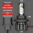thumbnail image 2 of H13 9008 LED Headlight High/Low Beam & H8 H9 H11 Fog Light Bulbs Combo Plug&Play 4 Bulbs, 2 of 13