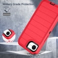 thumbnail image 3 of I-HONVA for iPhone 16e Case,[With 2 Pack Screen Protector] Stripe Shockproof 3-Layer Full Body Protection Rugged Heavy Duty High Impact Hard Cover Case for iPhone 16e 6.1-inch 2025,Red/Black, 3 of 7