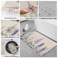 thumbnail image 6 of Purple Lavender Bath Mat 3 Piece Bathroom Rug Set, Botanical Blossom Motif Leaves Spring Non Slip Bath Rug Contour Mat and Toilet Lid Cover, Absorbent Shower Mats Soft Bath Rugs and Mats Sets, 6 of 8