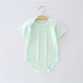 thumbnail image 2 of Mlzmgr Boys Girls Infant Clothes Short Sleeve Crew Neck Comfy Lightweight Toddler Romper Summer Casual Newborn Jumpsuit(0-3 Months,Green), 2 of 7