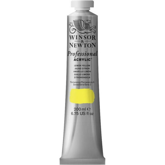 Winsor & Newton Artists' Acrylic Color, 200ml Tube, Lemon Yellow