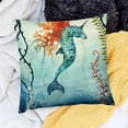 thumbnail image 2 of BANET  Underwater World Decorative Pillow Covers  Marine Organism Throw Pillow Covers Sea Turtle Jellyfish Pillowcase Blue Teal Cushion Case for Couch Sofa Bed Car Patio 24x24in, 2 of 5