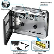 Digitnow Portable Cassette Player, Converter Recorder Convert Tapes to Digital MP3 Save into USB Flash Drive/ No PC Required ,Black