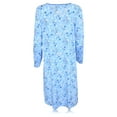JEFFRICO Womens Long Sleeve Nightgowns Front Side Pocket Sleepwear Soft