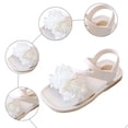 thumbnail image 5 of Ymyiu Infant Girls Walking Sandals Girls Sandals Big Girl and Toddler Girl Sandals with Durable Leather Summer Dress Shoes for Girls Size 12.5 (White,Little Kids 12.5), 5 of 7