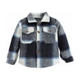 thumbnail image 1 of Camisas a cuadros para bebés y niños pequeños, chaqueta de manga larga con solapa y botones, ropa exterior, color gris (2-3 años), 1 of 8