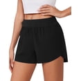 thumbnail image 7 of Pinspark Black Shorts Women High Rise Workout Running Shorts Soft Exercise Shorts with Mesh Liner X-Large, 7 of 7