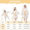 thumbnail image 4 of FORMRS Wearable Blanket Hoodie with Sleeves for Kids Cozy Flannel Sweatshirt, White Seahorse, 4 of 7