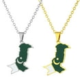 thumbnail image 5 of Stainless Steel Clavicle Chain Pakistan Map Pendant Necklace National Flags Choker Geometric Pendant Unisex Jewelry, 5 of 8