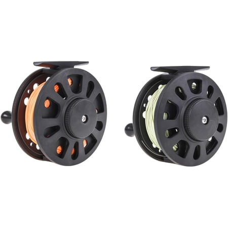 Fly Fishing Reel GLA 5/6WT ABS Plastic Fishing Reel with Nylon Fishing Line for Freshwater Saltwater Fishermen Gift Black