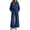 Navy, variant on Tqcoqu Women's Solid 2 Piece Tracksuit,Cropped Hoodie Sweatshirt & Elastic Waist Wide Leg Sweatpants,Casual Streetwear Loungewear Outfit Set,Black Women's S-XXL