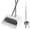White & Grey, variant on JOYMOOP Black and Red Broom and Dustpan Set, Upright Angle Design with Built-in Comb Teeth for Home, Office, Hard Floors