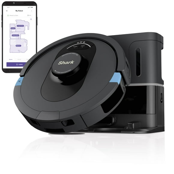 Shark Av2501S Ai Ultra Robot Vacuum, With Matrix Clean, Home Mapping, 30-Day Capacity Hepa Bagless Self Empty Base, Perfect For Pet Hair, Wifi, Dark Grey