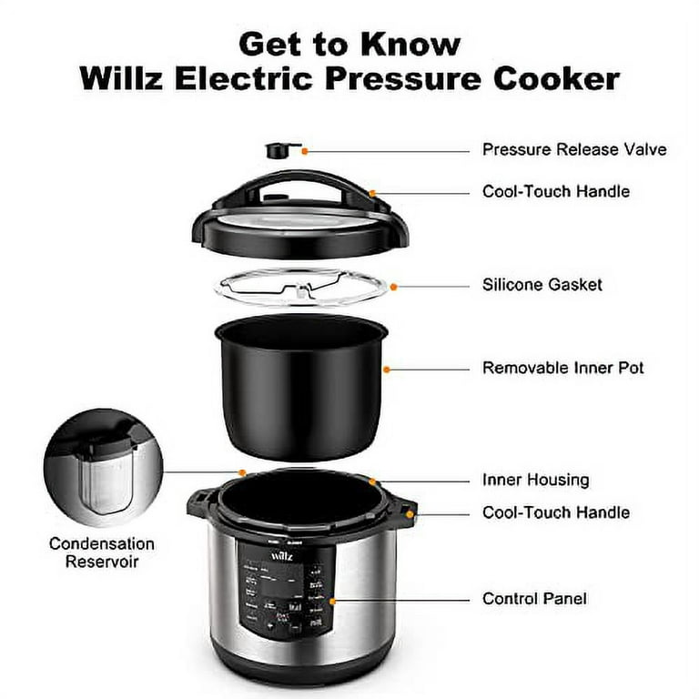  GTKZW Electric Pressure Cooker, 6 Quart Pressure Cooker  Stainless Steel, 9-in-1 Multi-Functional Programmable Instant Cooker  Pressure Pot with Slow Cooker,Including Stir-fry, Rice Cooker, Yogurt  Maker: Home & Kitchen