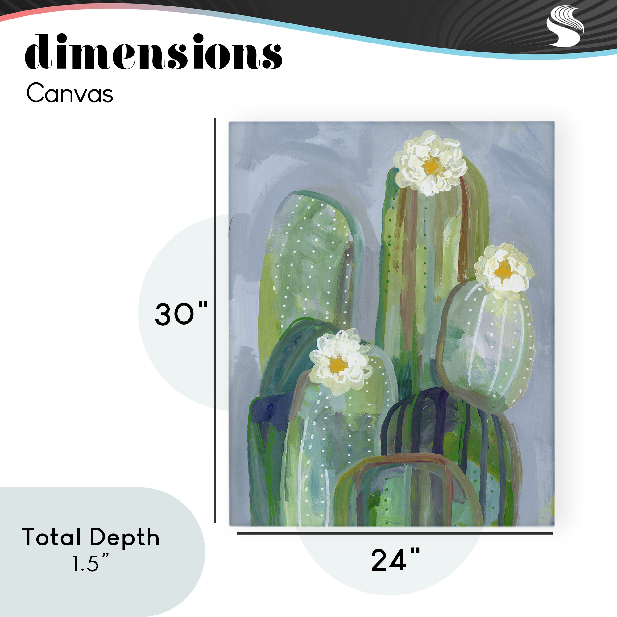 Desert Day Dream Cactus Canvas Wall Art, design by Ashley Davis