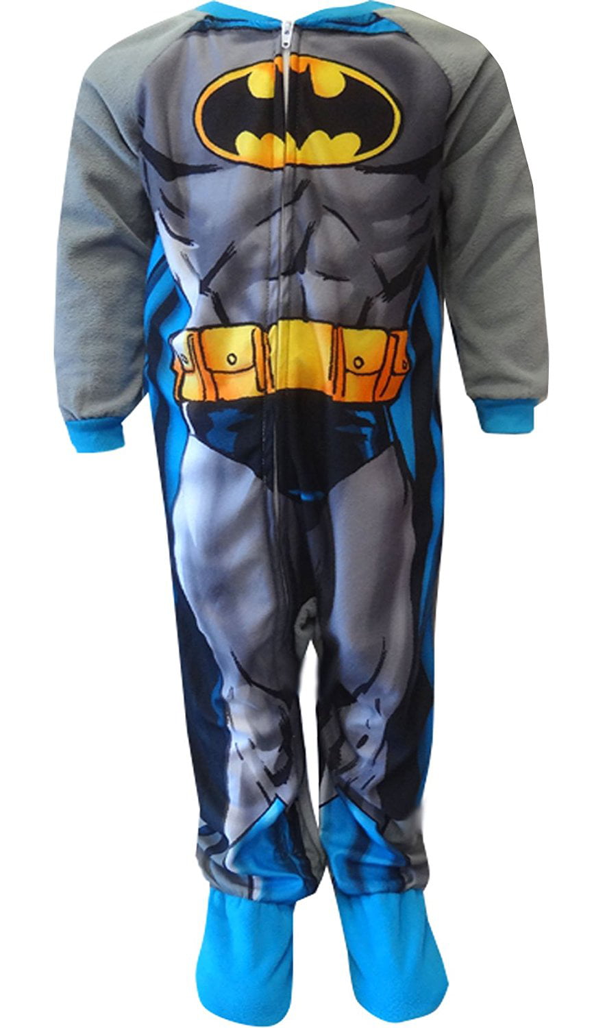 6/7 Batman Pajamas 1Pc Fleece Hooded Snuggle Suit Footless Warm Zip Up Boy's S
