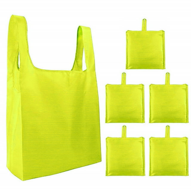 Fiudx Bolsa de Compras Plegable, Diseño Ecológico y Reutilizable, Material Resistente y Resistente Al Desgarro, Gran Capacidad, Ideal para Viajes y Compras, Juego de 5, 38 X 40 Cm, Tela Lavable.
