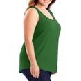 thumbnail image 5 of Fartey Plus Size Tank Tops for Women 2025 Summer Scoop Neck Camis Top Loose Casual Sleeveless Shirts Fashion Solid Color Beach Vacation Tanks Green XL, 5 of 8