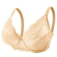 thumbnail image 2 of Lace Bralettes High Heart Position Push Up Bra Comfortable Breathable Underwear for Women 38/85F Skin Color, 2 of 6