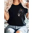 thumbnail image 1 of Women's Astronaut Planet Graphic T-Shirt - Lightweight & Breathable Short Sleeve Top - Fashionable Crew Neck Casual Wear for Spring & Summer Tee For Adult, Men, Women, Teen, Teenager, Adolescent, You, 1 of 4