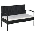 thumbnail image 2 of vidaXL 5 Piece Garden Lounge Set with Cushions Poly Rattan Black, 2 of 5
