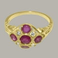 thumbnail image 6 of LBG British Made 10k Yellow Gold Ruby & Cubic Zirconia ring Womens Statement Ring - 33 size options - Size 11.75, 6 of 7
