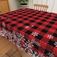 thumbnail image 5 of Duangreer Christmas Theme Rectangle Tablecloth, Red Checkered Snowflake Print, Washable Table Cover for Restaurant Picnic Party Decorations, 60 x 70 Inch, 5 of 6