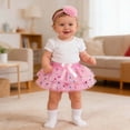 thumbnail image 2 of DHFJKG Baby Girl Clothes Infant Tutu Skirts With Built In Briefs Polka Dot Mesh Layered Mini Skirts And Headbands 2 Piece Set Trendy Skirt, 2 of 6