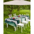 thumbnail image 4 of Fsddascl Green Brown Tree Outdoor Tablecloth - 60x102 Inch Rectangle Dining Table Cover, Vintage Flower on Trunk Branch Waterproof Outdoor Table Cloth with Umbrella Hole & Zipper for Picnic/Patio, 4 of 7